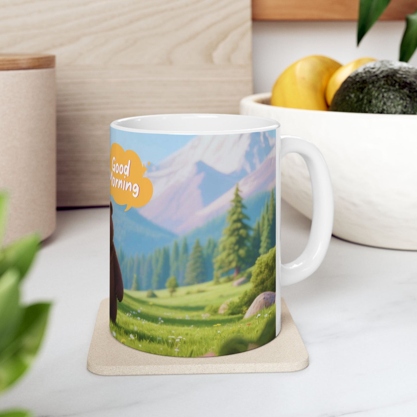 Good Morning Bear Ceramic Mug – Cute Forest Coffee & Tea Cup Gift