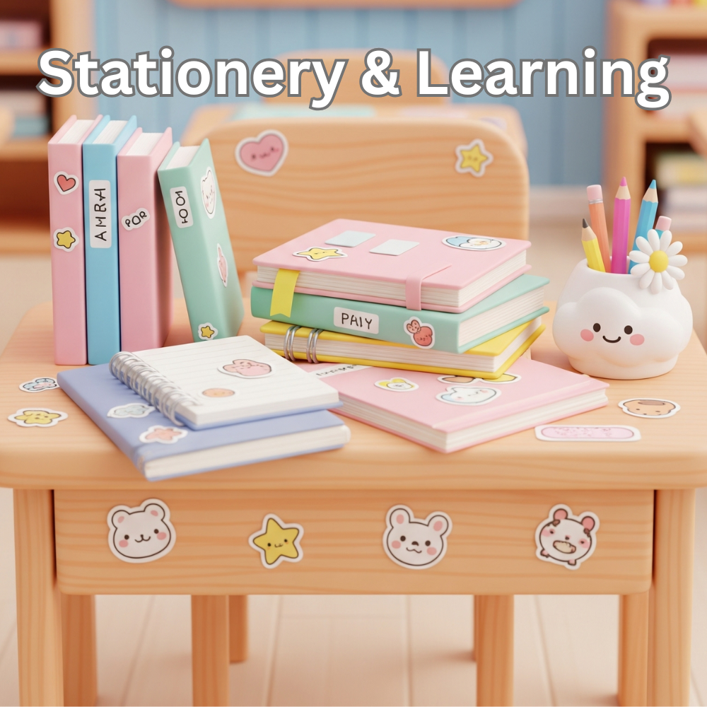 Stationery & Learning – Notebooks & Stickers