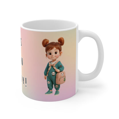 Kids Learning Mug – Cute 11oz Ceramic Cup for School & Gift