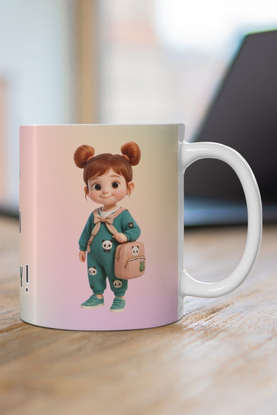 Kids Learning Mug – Cute 11oz Ceramic Cup for School & Gift