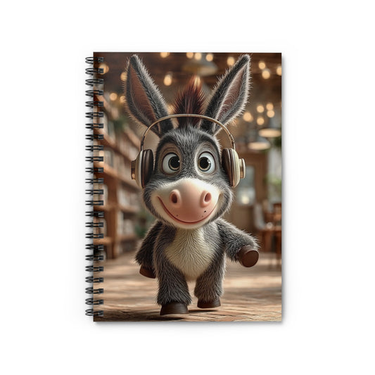 Whimsical Donkey Spiral Notebook – Cute Stationery, Ruled Journal for Kids & Students