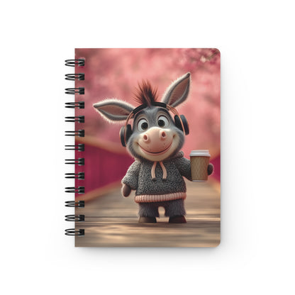 Charming Spiral Journal with Whimsical Donkey Design, Perfect for Gift-Giving, Note-Taking, Daily Journaling, Springtime, Creative Writing