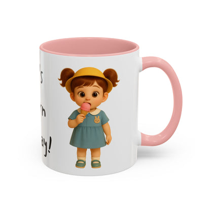 Playful Kids' Mug – Cute Children's Ceramic Cup, Dishwasher & Microwave Safe, Perfect Gift for Teachers, Birthdays, Educational Fun