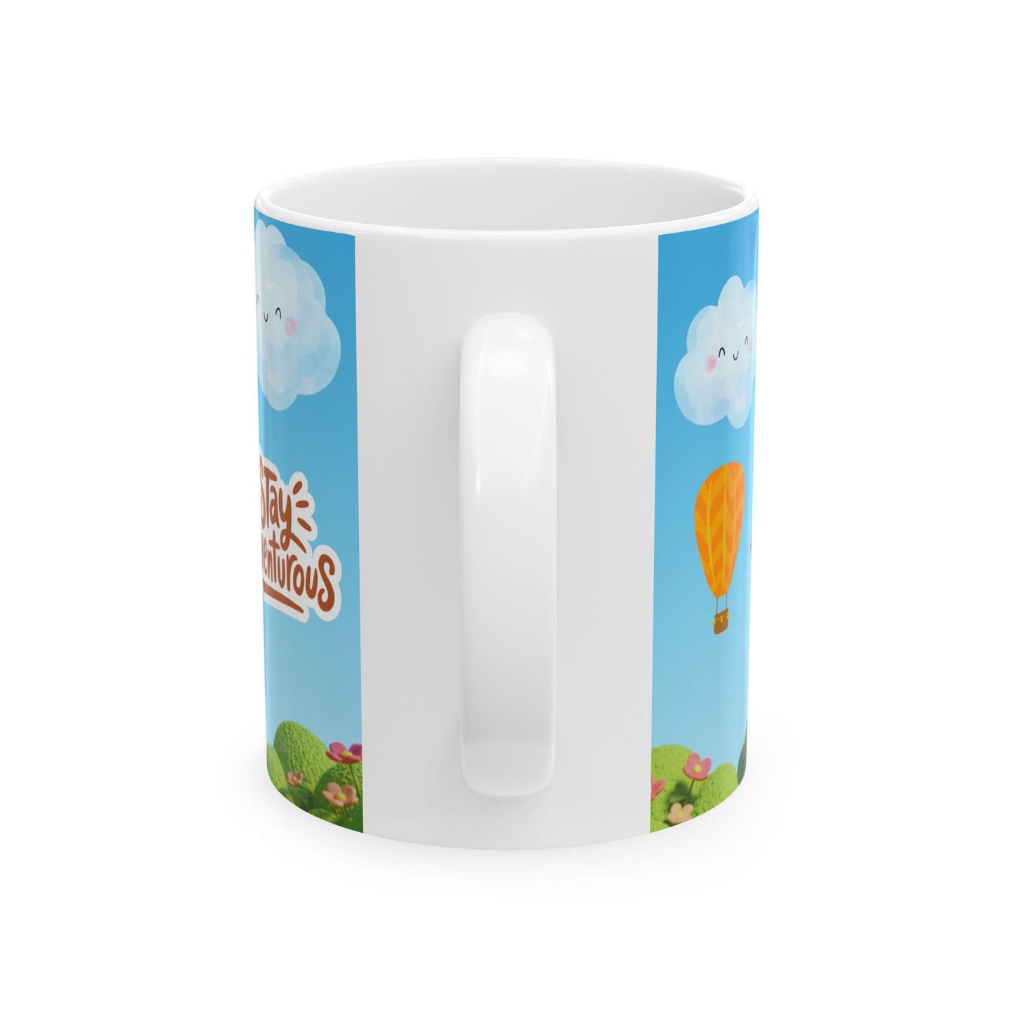Cute Adventure Kids Ceramic Mug – Colorful Glossy Coffee Cup Gift
