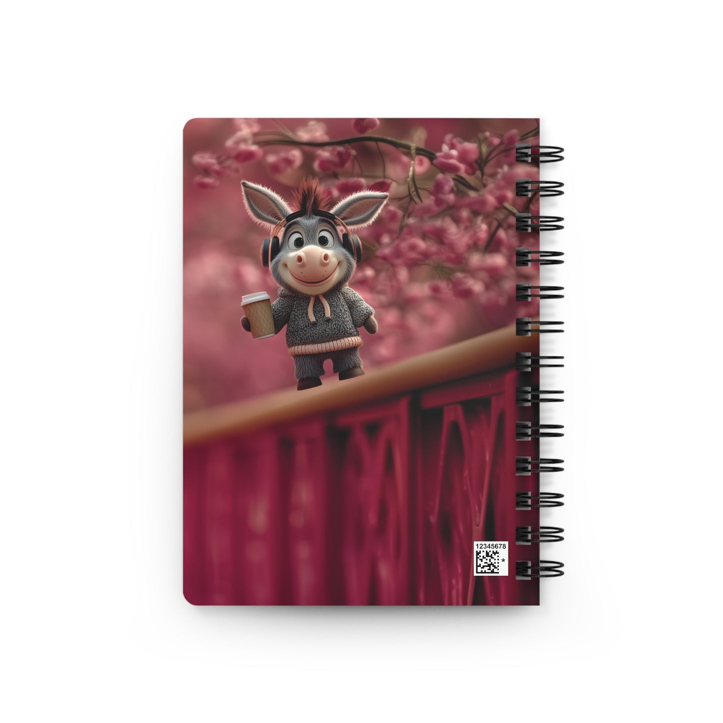 Charming Spiral Journal with Whimsical Donkey Design, Perfect for Gift-Giving, Note-Taking, Daily Journaling, Springtime, Creative Writing
