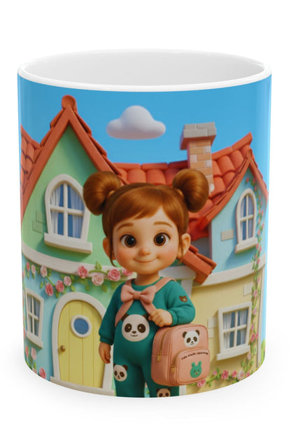 Cute Adventure Kids Ceramic Mug – Colorful Glossy Coffee Cup Gift