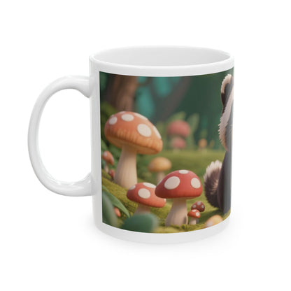 Whimsical Raccoon Ceramic Mug – Cute Coffee Cup, Animal Lover Gift