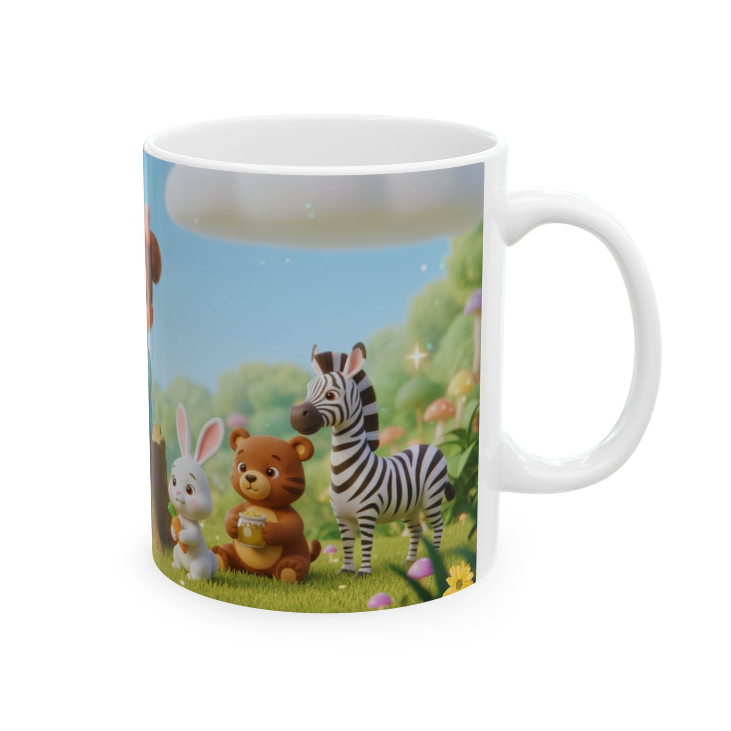 Cute Jungle Animals Kids Ceramic Mug – Colorful Coffee & Tea Cup Gift