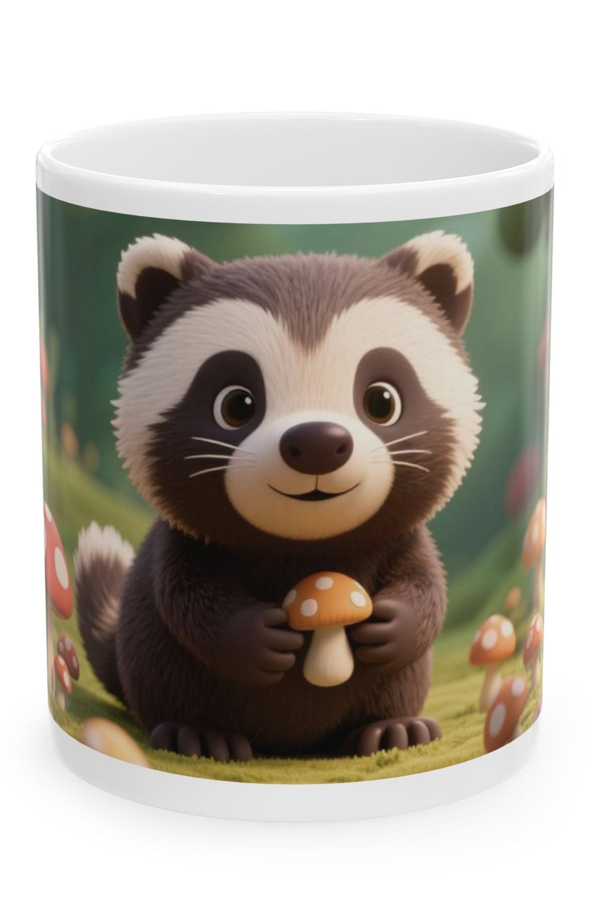 Whimsical Raccoon Ceramic Mug – Cute Coffee Cup, Animal Lover Gift