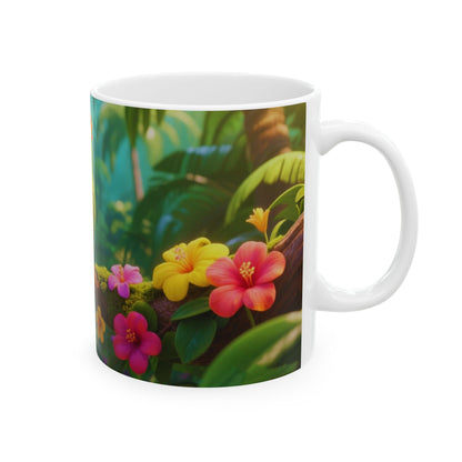 Good Morning Parrot Ceramic Mug – Colorful Jungle Coffee & Tea Cup