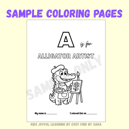 A–Z Animal Jobs Flashcards + Coloring Book | Printable PDF